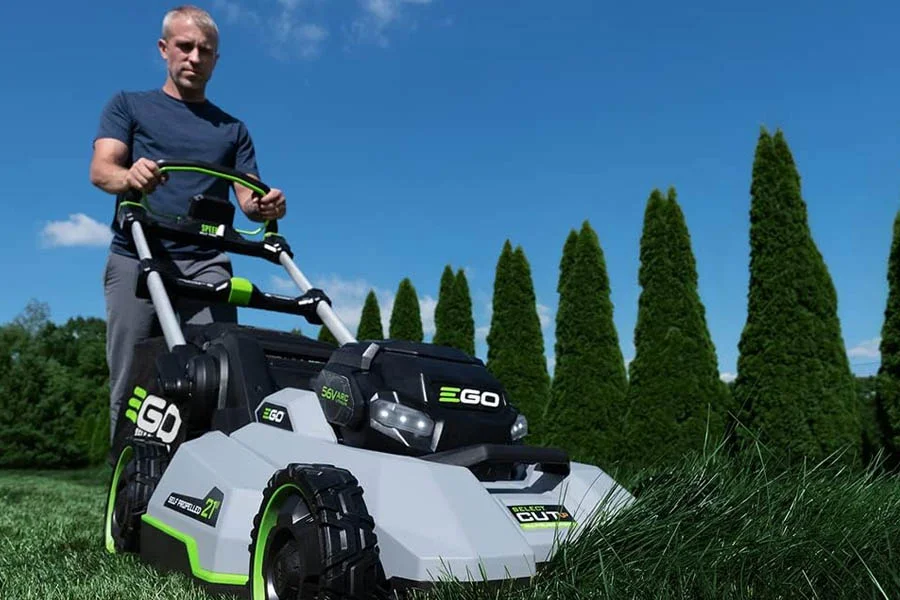 self propelled battery lawnmower